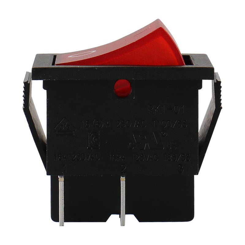 Baomain 1-Pack Rocker Switch with with Red LED Light,ON/Off DPST 4-Pin 16A 250VAC,Snap-in,UL VDE List,for Car Auto Boat Household Appliances Equipment etc - Image 3